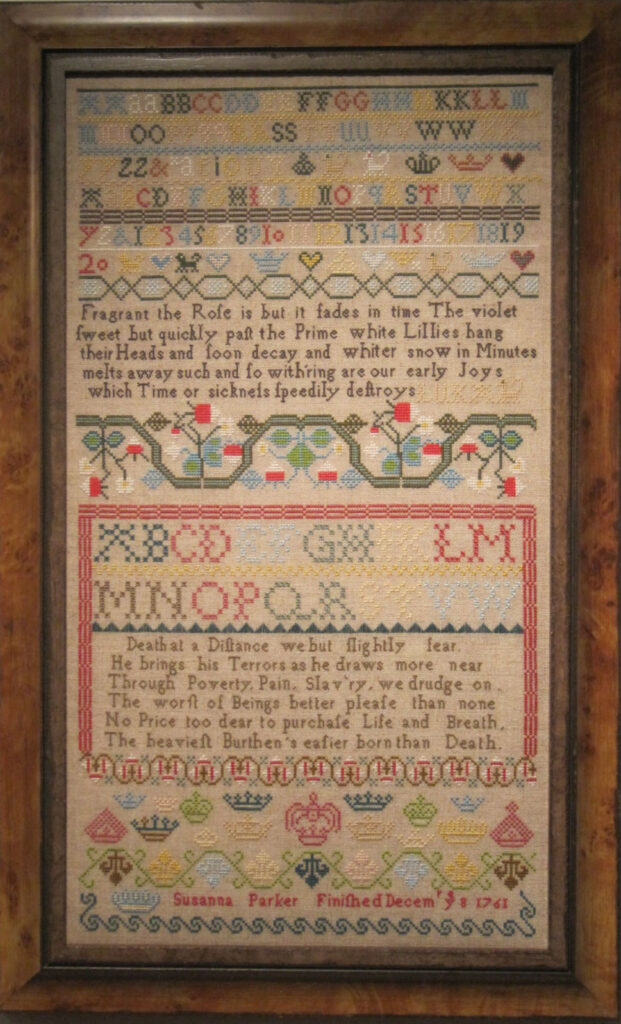 Early 17th Century English Pattern Band Sampler - Scarlet Letter